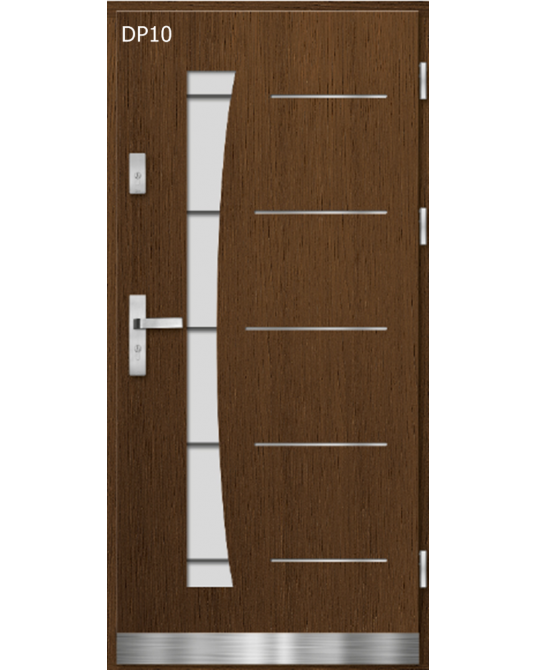 Drzwi drewniane ocieplane 72mm kolor orzech